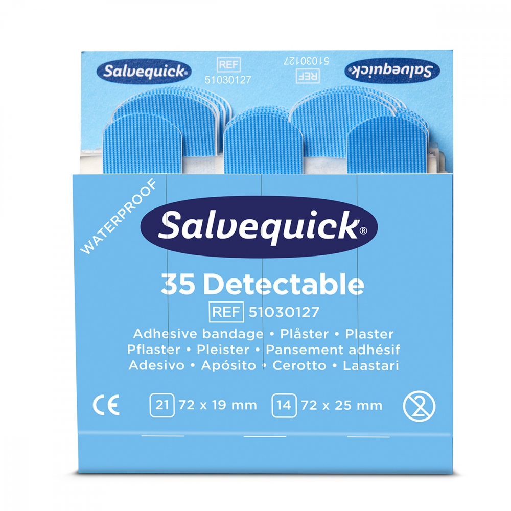Salvequick plaster er et smidig plaster i høy kvalitet. Plasteret er allergitestet, lett å sette på og er feksibelt i bruk. Hver eske består av 6 refiller.