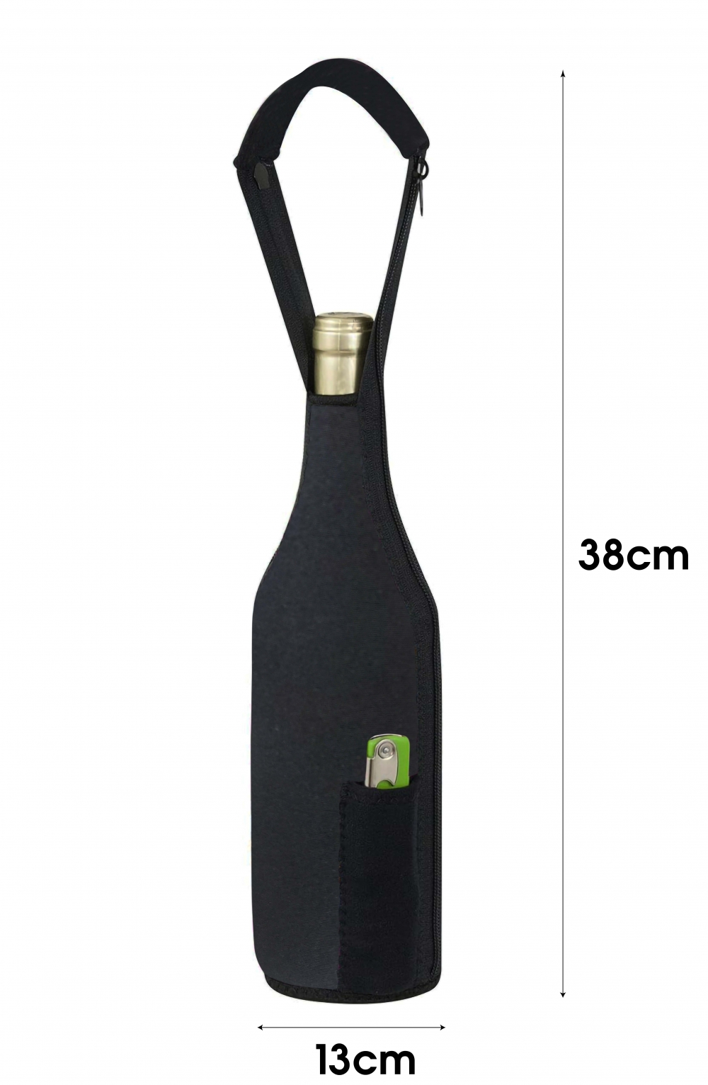 Hold vinen eller drikken din kald på tur. Den har en praktisk lomme til vinåpner og bærehåndtak. Leveres med fullt digitaltrykk ved bestilling av 100 stk.