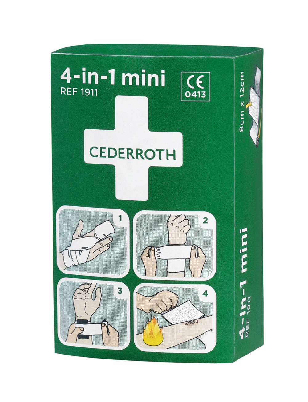 Cederroth 4-in-1 mini blodstopper er en liten, smidig og steril førstehjelpsbandasje som egner seg spesielt for skader på fingre og tær.Blodstopper liten inneholder 1 stk. spesialkompress 8 x 12 cm og 1 stk. elastisk bind 6 cm x 3 m.
